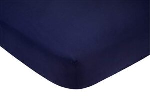 carter's 100% cotton sateen fitted mini crib sheet, navy
