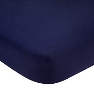 Carter's 100% Cotton Sateen Fitted Mini Crib Sheet, Navy