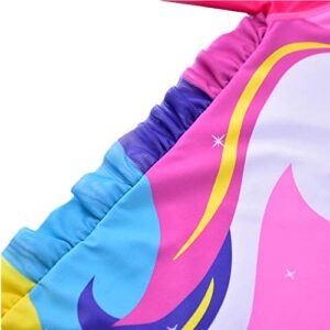 Baby Girl One Piece Swimsuit Sunsuit Long Sleeve Swimwear Rash Guard Toddler Kid Unicorn Bathing Suit Zip with Hat (3 Years/90) Pink