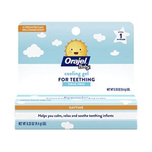 orajel baby daytime cooling gel for teething, drug-free, 1 pediatrician recommended brand for teething*, one .33oz tube