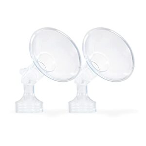 ameda mya breast pump replacement flanges 24mm, comfort fit angled flange, 2 count (1 pair)