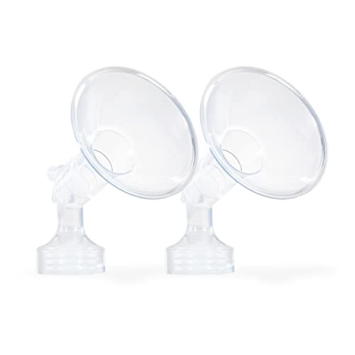 Ameda MYA Breast Pump Replacement Flanges 24mm, Comfort Fit Angled Flange, 2 Count (1 Pair)