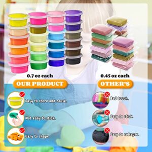 Modeling Clay Kit - 24 Colors Air Dry Ultra Light Magic Clay, Soft & Stretchy DIY Molding Clay with Tools, Animal Accessories, Easy Storage Box Kids Art Crafts Gift for Boys & Girls Age 3-12 year olds