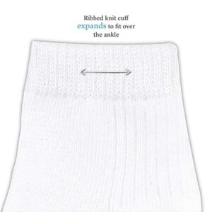 Fruit of the Loom Baby 14-Pack Grow & Fit Flex Zones Cotton Stretch Socks - Unisex, Girls, Boys (0-6 Months, White)