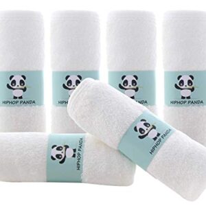 HIPHOP PANDA Bamboo Baby Washcloths - 2 Layer Soft Absorbent Newborn Bath Face Towel - Natural Baby Wipes for Delicate Skin - Baby Registry as Shower(6 Pack)