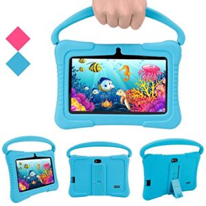 veidoo kids tablet, 7 inch android tablet pc, 1gb ram 16gb rom, safety eye protection screen, wifi, bluetooth, dual camera, educational, games, parental control app, tablet with silicone case