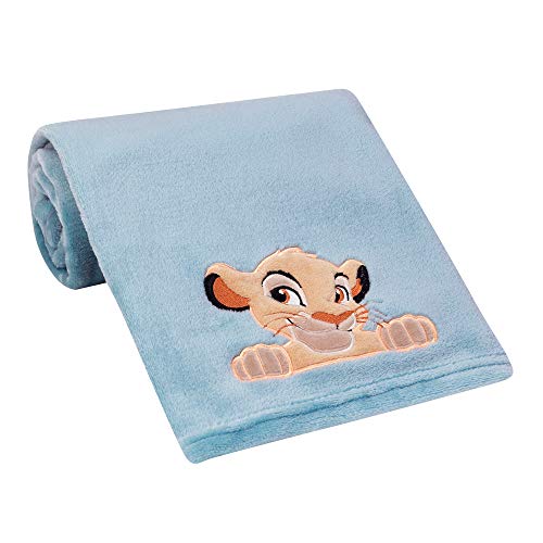 Lambs & Ivy Lion King Adventure Baby Blanket, Blue , 30x40 Inch (Pack of 1)