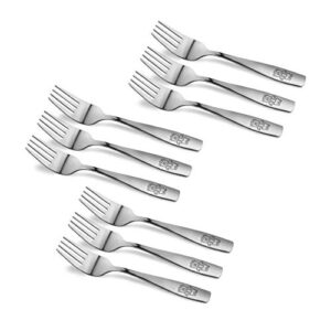 9 piece stainless steel kids forks, kids cutlery, child and toddler safe flatware, kids silverware, kids utensil set, includes a total of 9 forks for great convenience, ideal for home and preschools