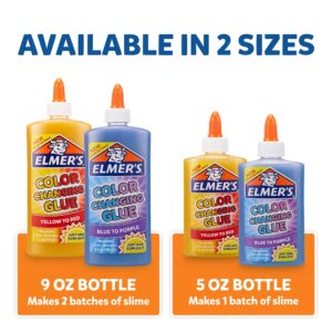 Elmer's Color Changing Liquid Glue, Great for Making Slime, Washable, Yellow to Red, 9 Ounces