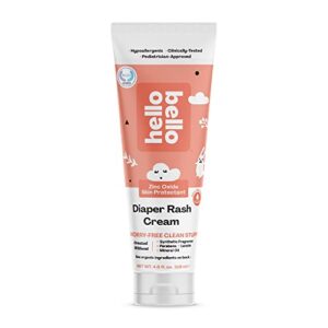 hello bello diaper rash cream, vegan cruelty-free non-nano zinc oxide, 4 fl. oz