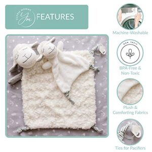 Lovey Security Blanket Gift Set of 2 for Baby Boy or Girl - Sweet Loveys for Babies Blankets with Lamb Stuffed Animals - Ultra Soft, Handmade - The Poppy and Pip Newborn Cuddle Blankie