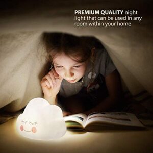 Night Light for Kids – LED Soft Light for Nursery Bed, AAA Battery Operated or Direct USB Charge – Lamp for Boy and Girl Children Bedroom, Perfect Toddler Gift Choice