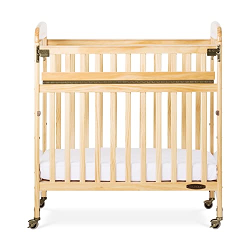 Child Craft Avery SafeAccess Portable Compact Wood Daycare Crib with Casters