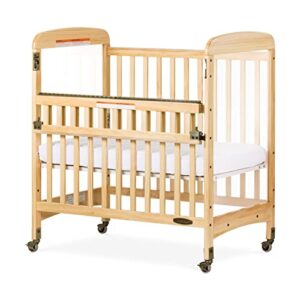 Child Craft Avery SafeAccess Portable Compact Wood Daycare Crib with Casters