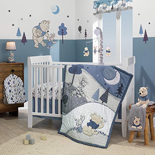 Lambs & Ivy Disney Baby Forever Pooh Bear Musical Baby Crib Mobile, Gray/Beige