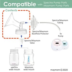 Maymom Wide Neck Pump Parts for Spectra S1/S2 Pumps; Incl Wide Mouth Flanges; Not Original Spectra Flange; Replaces Spectra Shield (15 mm Flange)