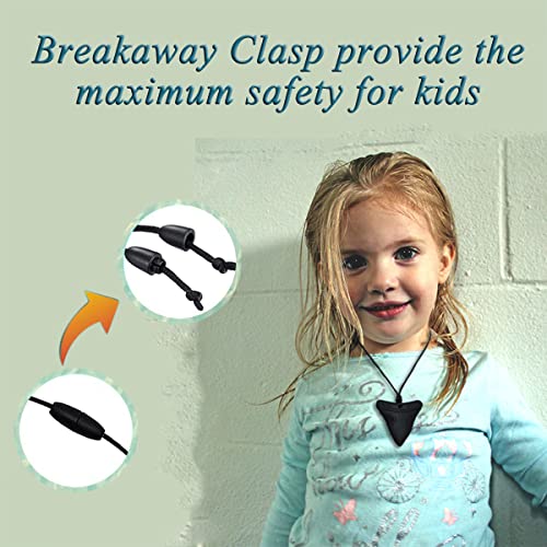 Chew Necklace for Sensory Kids, 5 Pack Chewy Necklaces for Boys and Girls with Autism ADHD SPD and PICA,Fidget Necklaces for Adults, Chewable Silicone Pendants for Reducing Fidget