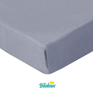 Square Playard/Playpen Fitted Sheets, Perfect for New Room2 / TotBloc Portable Playard, 2 Pack, Ultra Soft Microfiber, Fitted Playpen Sheet, Grey.