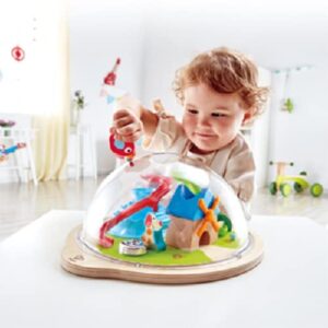 Hape Sunny Valley Adventure Dome | 3D Toy with Magnetic Maze, Kids Play Dome Featuring Characters and Accessories L: 13.2, W: 11.7, H: 6 inch