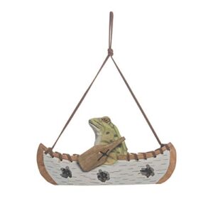beachcombers 6" wood frog in rowboat ornament multi