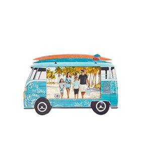 beachcombers 8" resin 4x6 blue surf bus picture frame blue