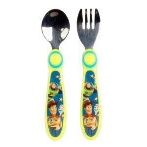 the first years disney/pixar toy story fork & spoon, green