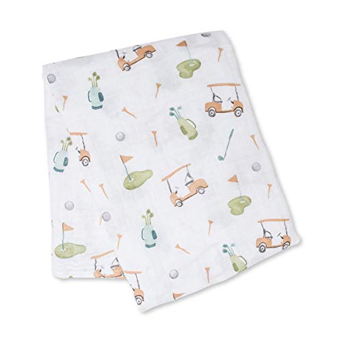 Lulujo Baby Cotton Muslin Swaddle Blanket, 47 x 47-Inch, Golf