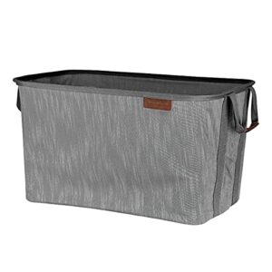 clevermade collapsible fabric laundry basket luxe - foldable pop up storage organizer - space saving hamper with carry handles, grey, one size