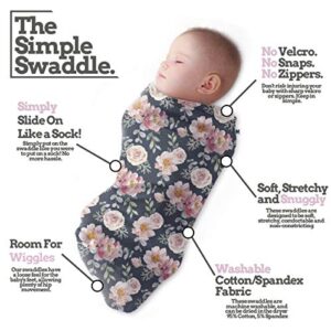 Henry Hunter Baby Swaddle Sack | The Simple Swaddle | Soft Stretchy Cotton Swaddle Blanket for Newborns | Baby Swaddles 0-3 Months, Pack of 3 (Garden | Rose | Light Heather)