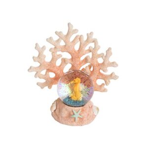beachcombers 45mm resin pink coral seahorse waterball