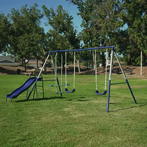 Sportspower Arcadia Swing Set - Outdoor Heavy-Duty Metal Playset for Kids Multicolor