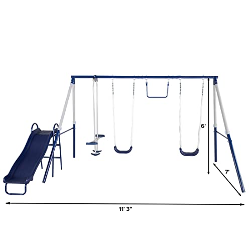 Sportspower Arcadia Swing Set - Outdoor Heavy-Duty Metal Playset for Kids Multicolor