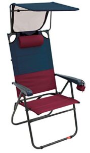rio gear hi-boy 17" extended seat height folding aluminum canopy chair - charcoal/oxblood