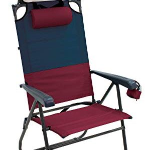 Rio Gear Hi-Boy 17" Extended Seat Height Folding Aluminum Canopy Chair - Charcoal/Oxblood