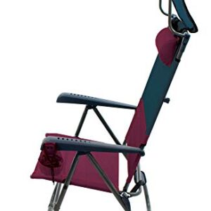 Rio Gear Hi-Boy 17" Extended Seat Height Folding Aluminum Canopy Chair - Charcoal/Oxblood