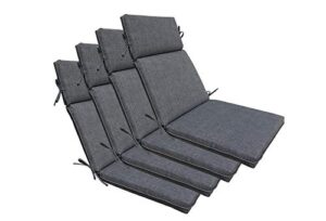 bossima indoor outdoor high back chair cushions replacement patio chair seat cushions set of 4 slate grey