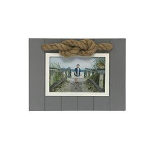 beachcombers 5"x7" grey & white with rope frame gray