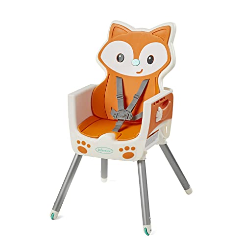 Infantino Grow-with-Me 4-in-1 Convertible High Chair, Fox-Theme, Space-Saving Design, Booster and Toddler Chair, for Infants & Toddlers 3M-36M