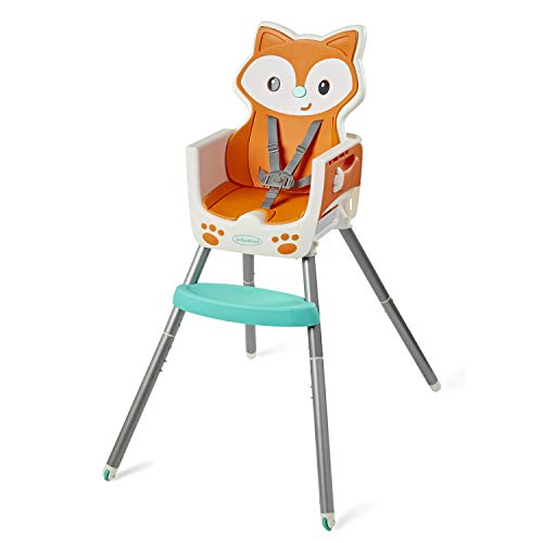 Infantino Grow-with-Me 4-in-1 Convertible High Chair, Fox-Theme, Space-Saving Design, Booster and Toddler Chair, for Infants & Toddlers 3M-36M