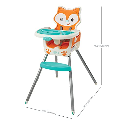 Infantino Grow-with-Me 4-in-1 Convertible High Chair, Fox-Theme, Space-Saving Design, Booster and Toddler Chair, for Infants & Toddlers 3M-36M