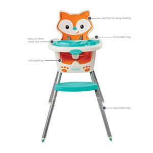 Infantino Grow-with-Me 4-in-1 Convertible High Chair, Fox-Theme, Space-Saving Design, Booster and Toddler Chair, for Infants & Toddlers 3M-36M