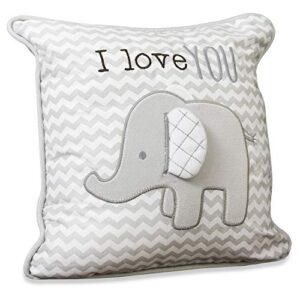 wendy bellissimo super soft decorative pillows + square throw pillows for baby nursery décor (11x11) - elephant grey and white