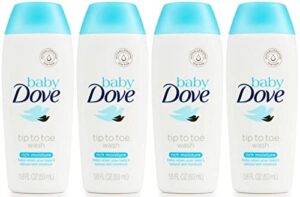 baby dove tip to toe wash, rich moisture, travel size, 1.8 ounce (pack of 4)