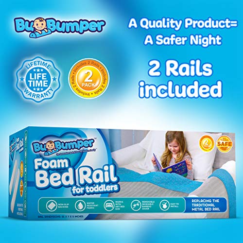 Tall Foam Bed Rail Bumpers for Toddlers | Soft Bed Bumpers for Kids | Baby Bed Guard | Child Bed Safety Side Rails with Water Resistant Washable Cover