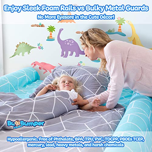 Extra Long Bed Rail Bumper for Toddler | Soft Foam Bed Bumper for Kids | Baby Bed Guard | Child Bed Safety Side Rail | Designed to fit Twin, Full, Queen & King Size Beds