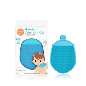 frida baby dermafrida the bath mitt | toddler quick-dry body bath brush, silicone, replacement to kid's washcloth | fits both parent or child for early stage development