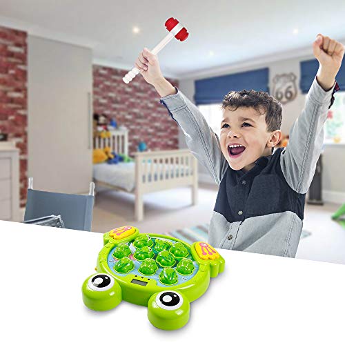 YEEBAY Interactive Whack A Frog Game, Learning, Active, Early Developmental Toy, Fun Gift for Age 3, 4, 5, 6, 7, 8 Years Old Kids, Boys, Girls,2 Hammers Included