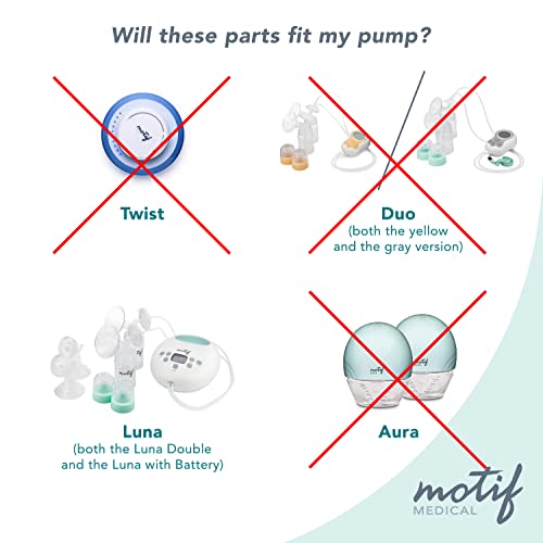 Motif Medical, Luna Double Pumping Kit, Replacement Parts for Breast Pump - Medium 24mm