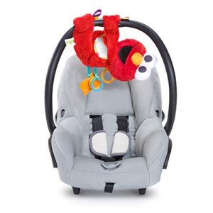 bright starts sesame street elmo travel buddy plush take-along stroller or carrier toy, ages 0-12 months