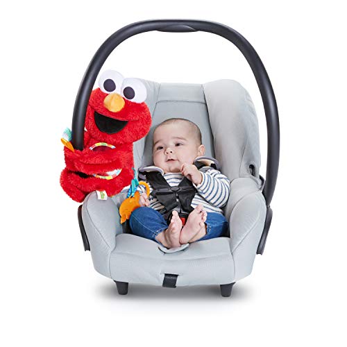 Bright Starts Sesame Street Elmo Travel Buddy Plush Take-Along Stroller or Carrier Toy, Ages 0-12 Months